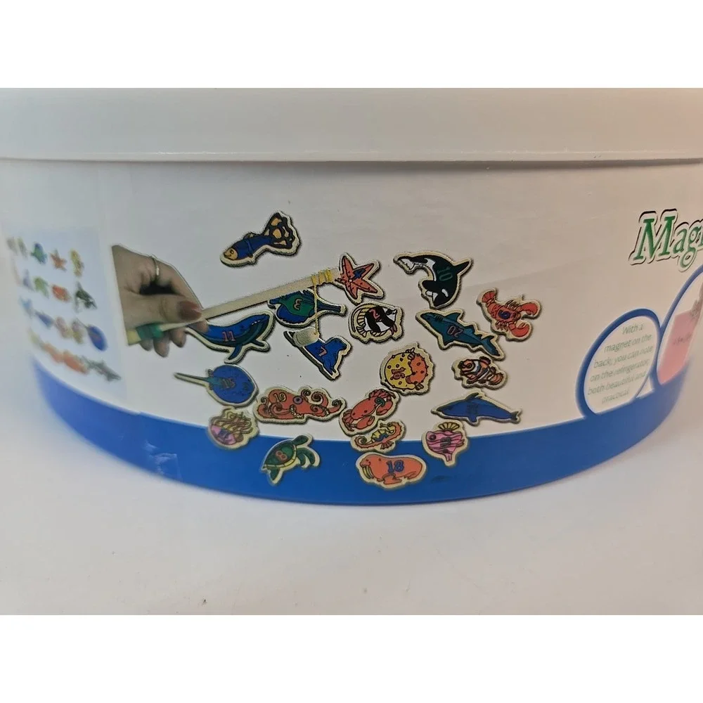 Magnetic Wooden Fishing Game Alphabet & Numbers‎ Fish Catching Montessori